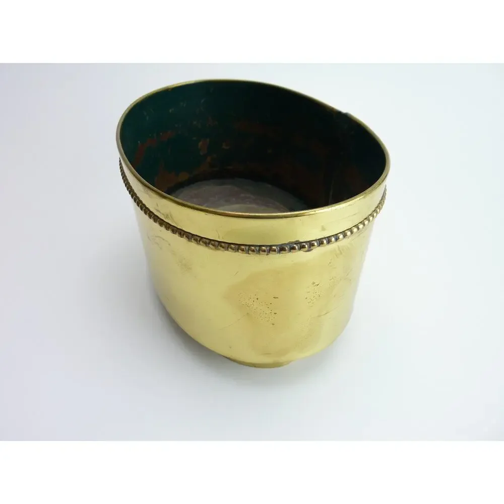 Vintage Spring Decor Retro Flower Brass Planter Regal Hollywood, Plant Pot